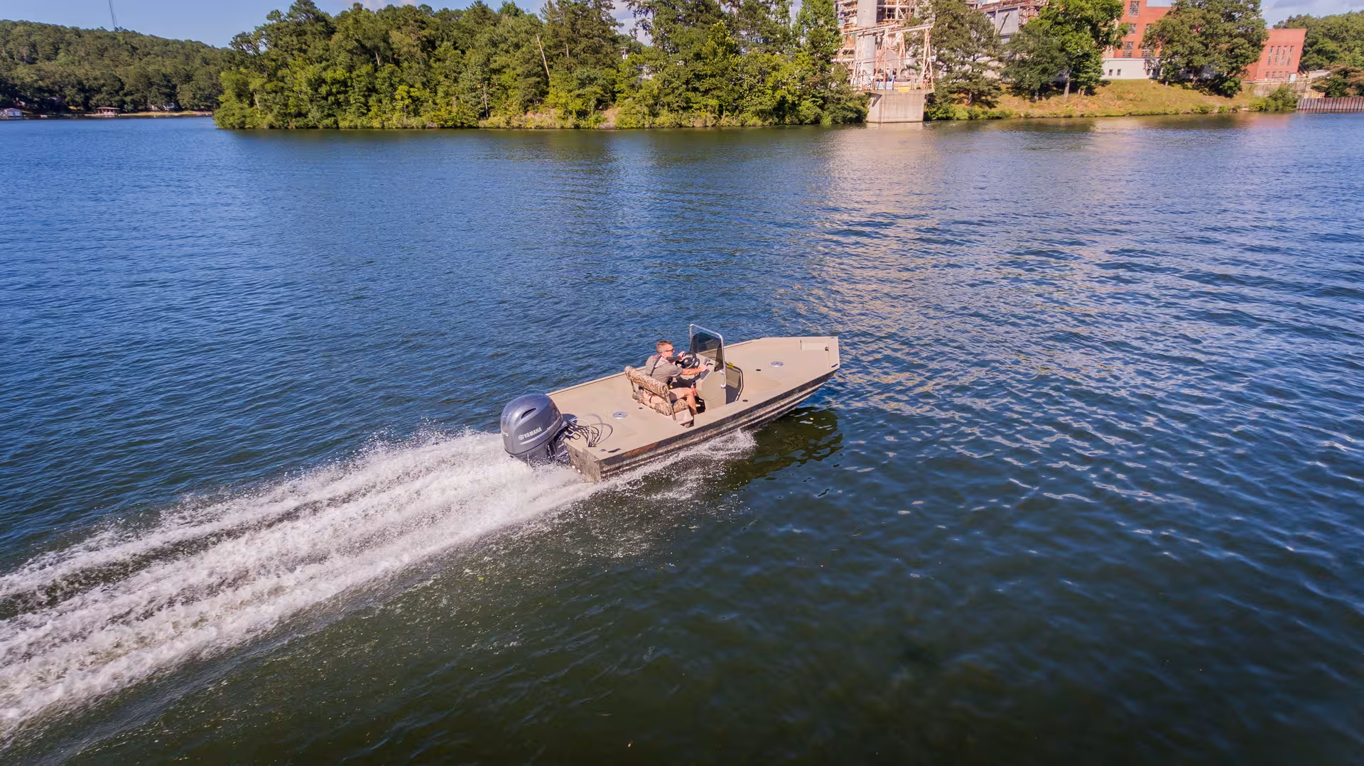 an Alweld boat on the water