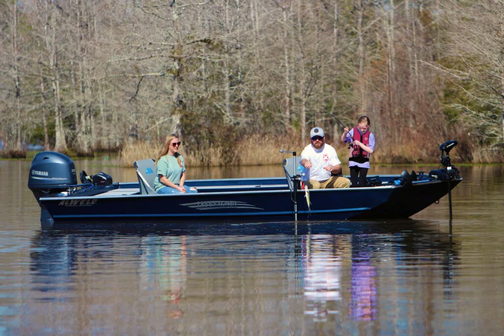 PF Series boat on the water