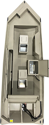 STK Series vee button hull with with livewell and rod box option