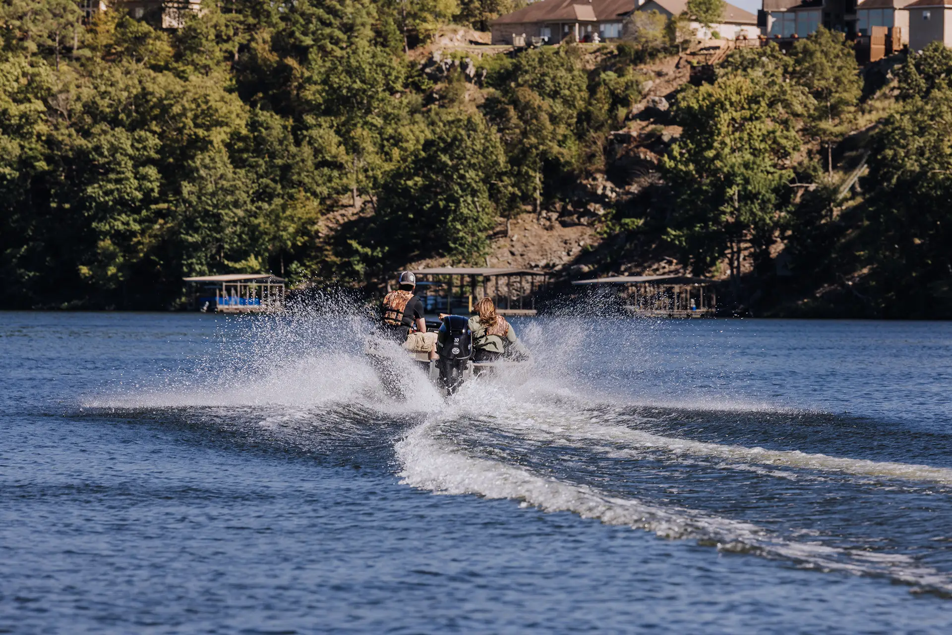 An Alweld boat cruising on the water