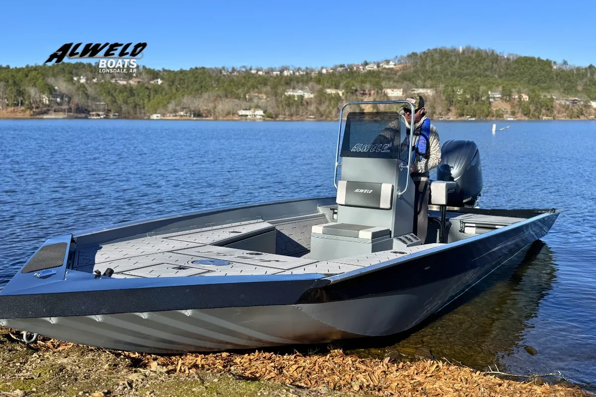 Aluminum fishing boat on water demonstrating proper maintenance for long-term durability